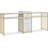 Romus Modern Double Position Nail Desk, Drawer Storage and Shelf 78.7'', Metal Frame