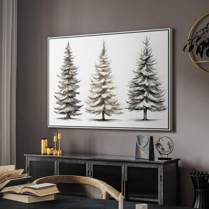 Paysage rétro - CXCIV, Toile encadrée flottée blanche, H 27 po x l 41 po x P 2 po