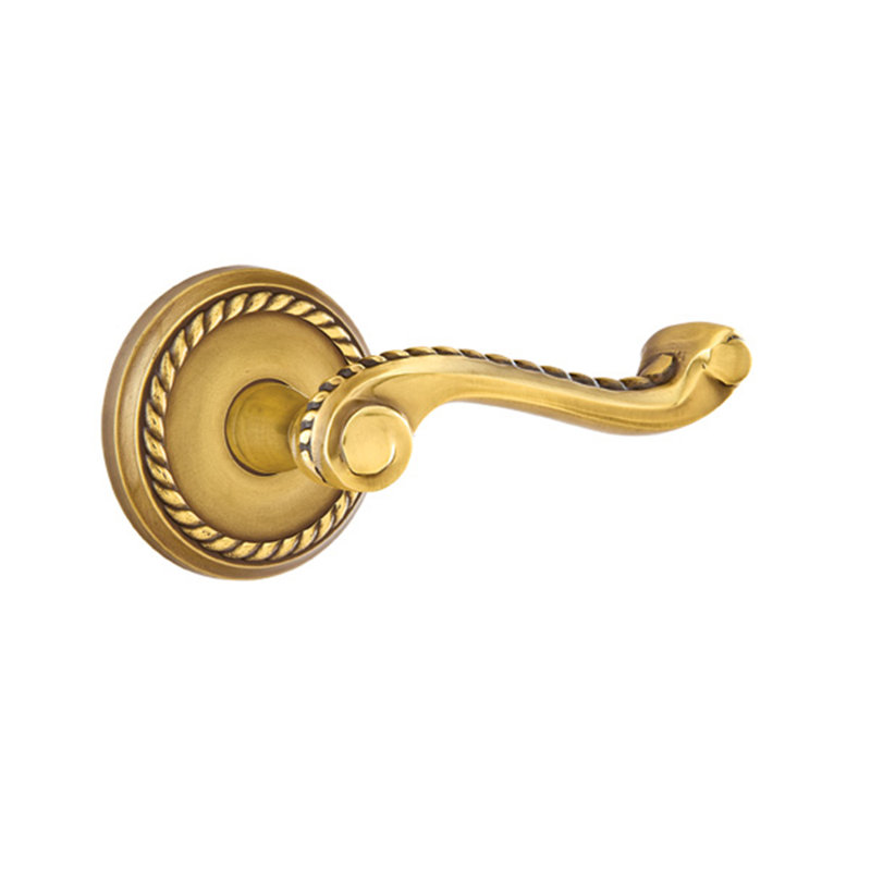 Privacy (Bed & Bath) Door Lever, Left, French Antique Brass