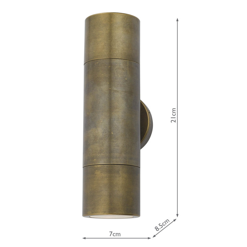 Brihanna Aged Brass 21cm H Integrated LED Outdoor Wall Lantern