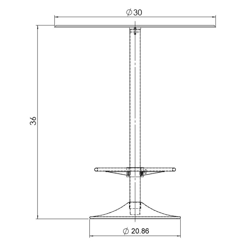 Chrome Finish 30" Contemporary Glass Round Counter Table