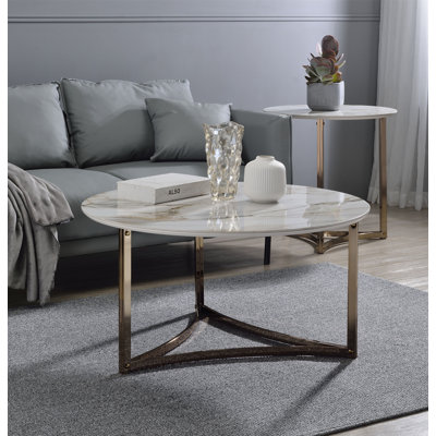 Aziz Sintered Stone Top Round Coffee Table