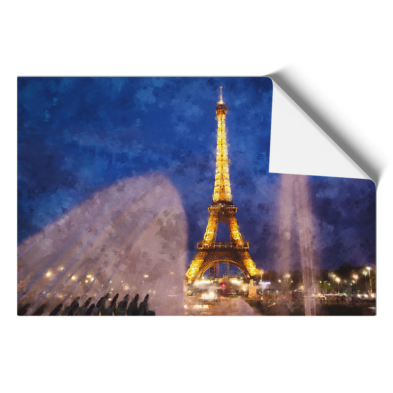 Eiffel Tower Painting - Frameless Print, 30cm H x 42cm W x 0.1cm D