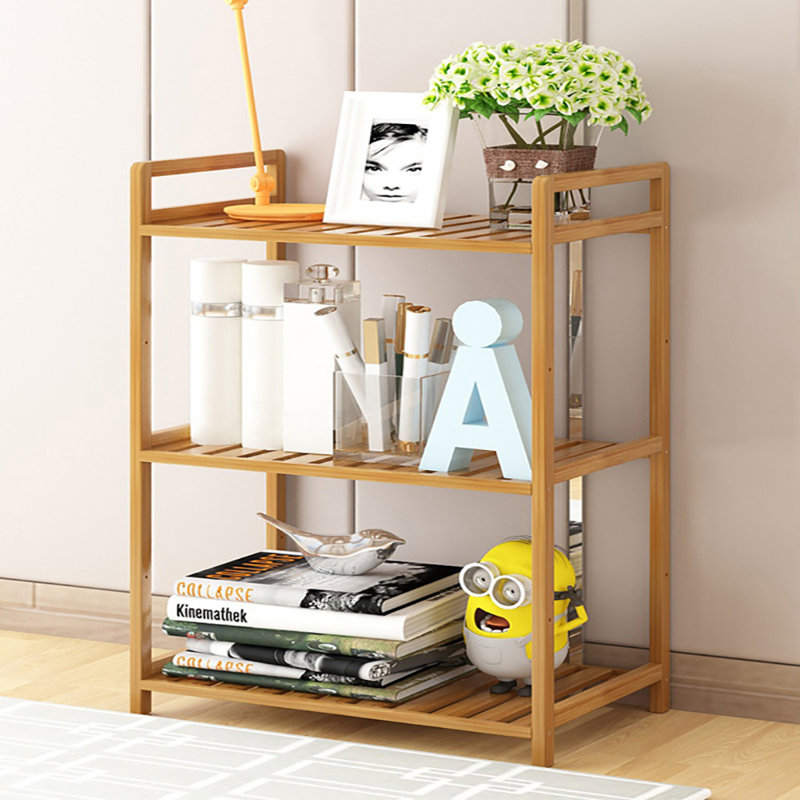 Multiple layers Wood Book Storage Shelf, (3 Shelves) 71"H x 68"W x 25"D