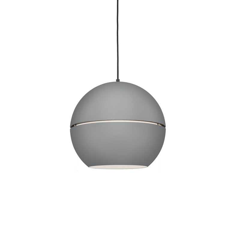 1 - Light Pendant, Gray, 14.5" H x 16" W x 16" D