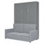 Lit escamotable double pleine grandeur avec coussin, gris-858858084