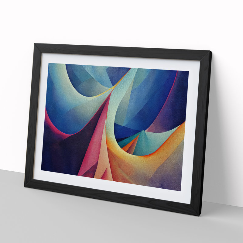 XH1022-6091X Modern Fractal Art Vol.3 Abstract - Single Picture Frame Print, Black, 46cm H x 64cm W
