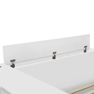 Wooden Platform Bed with Drawers, Shelves, Desk and Wardrobe