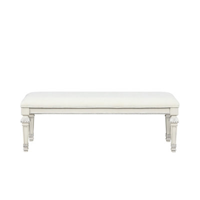 Creamy White Traditional Bench Featuring Diamond - Button Tufting, Pinewood And Engineered Wood, 54 Inches Wide For Bedroom Ambiance In Color With Button 54"W Corridor