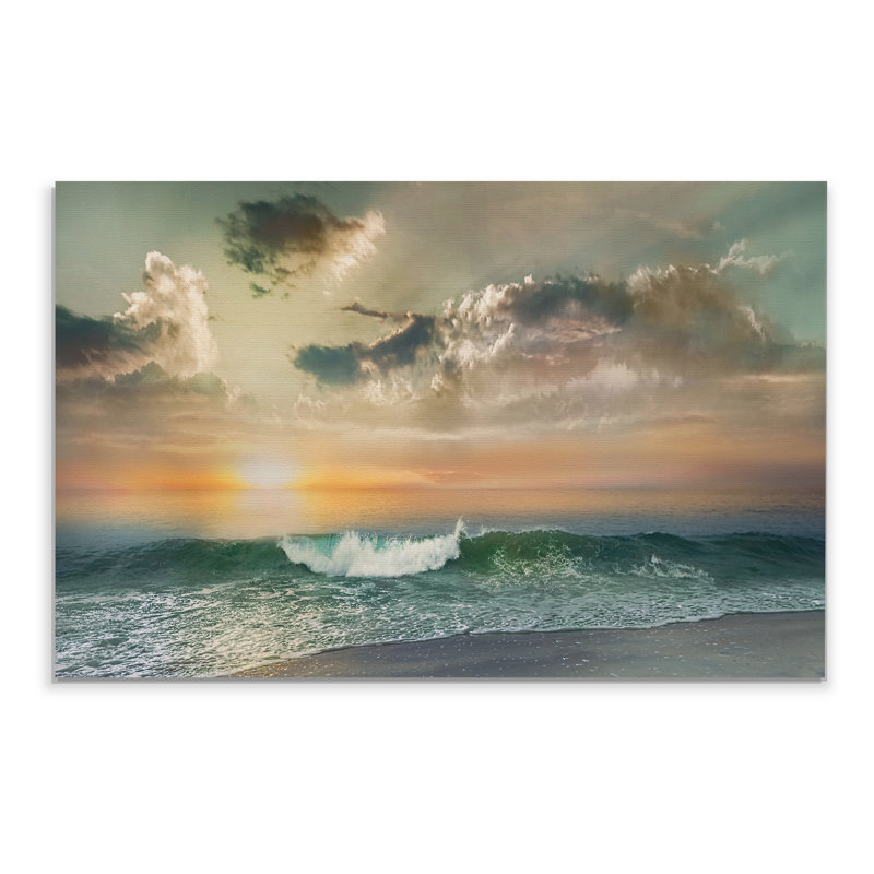 " Sundown Malibu ", 18" H x 27" W x 1.5" D, Wrapped Canvas
