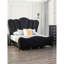Tête de lit en tissu noir, tête de lit très grand Eastern, base en bois massif, tête de lit enchanteresse-679334581