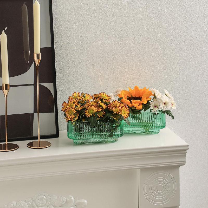 Vase de table en verre Wahidullah, Vert