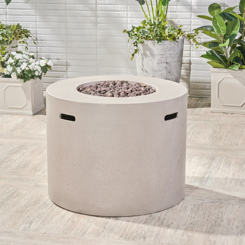 Foyer circulaire Mgo - 40 000 BTU, Gris clair, H 24,5 po x l 31,1 po x P 31,1 po