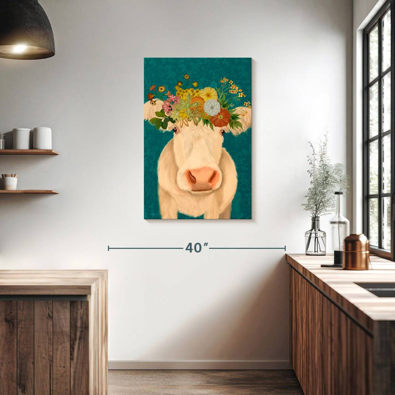 Vache Brampt crème bohémien I, H 36 po x l 24 po