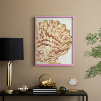 «Vintage Shell Vignette III», reproduction encadrée - bois massif