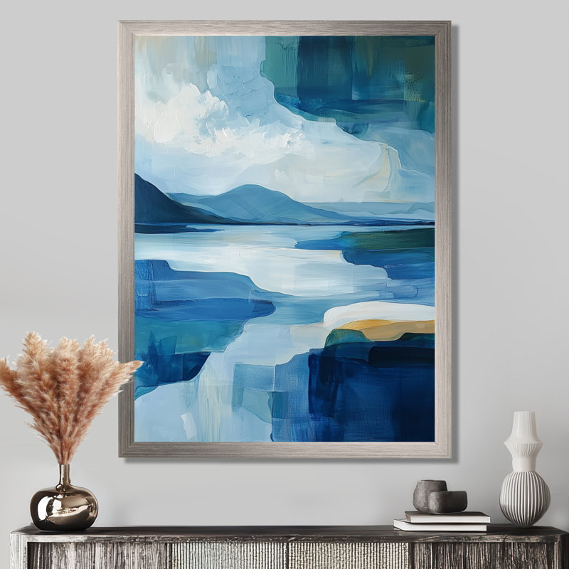 Nyri - Paysages, art mural, salon, H 32 po x l 16 po, Picture Framed, Argent argent