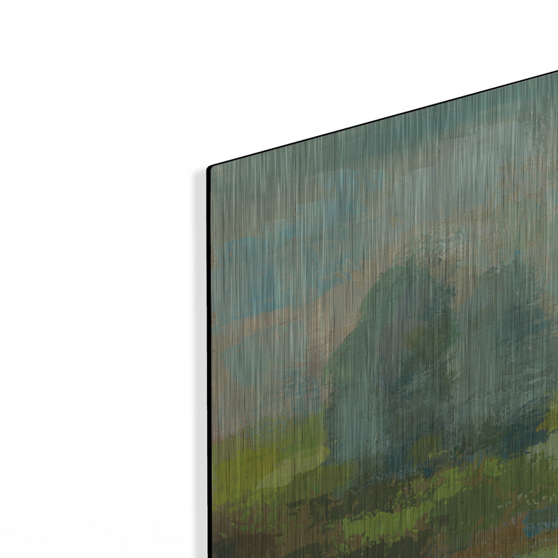 Art mural en métal luxueux «Windsor Blue Field 1» par Silvia Vassileva, 24 po x 24 po, H 24 po x l 24 po