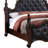 Moni Queen Bed, Black Button Tufted Classical Upholstery, Cherry Brown Wood-100547214-100547215