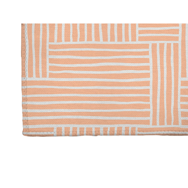Grid Puz Kids Play Mat, Peach/Orange, Rectangle 48" x 72"