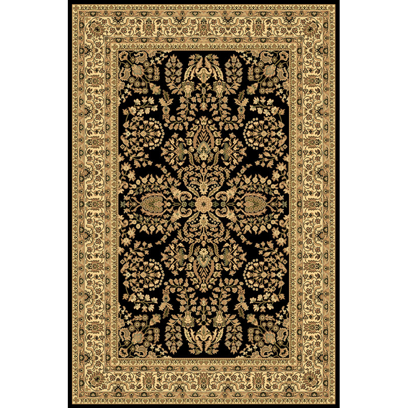 Gloucester Gilded Loom Oriental Black Area Rug, Rectangle 3'11" x 5'3"