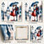 Couple romantique parisien sous un parapluie, tableau sur toile tendue-1235003919