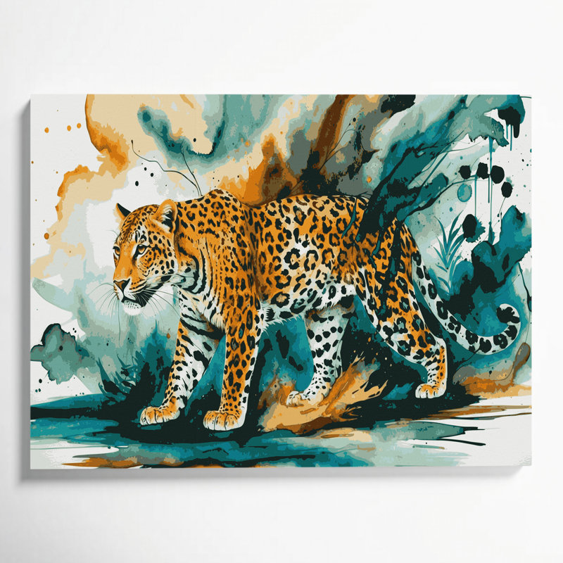 «Big Cats», art léopard sur toile beige, H 8 po x l 10 po