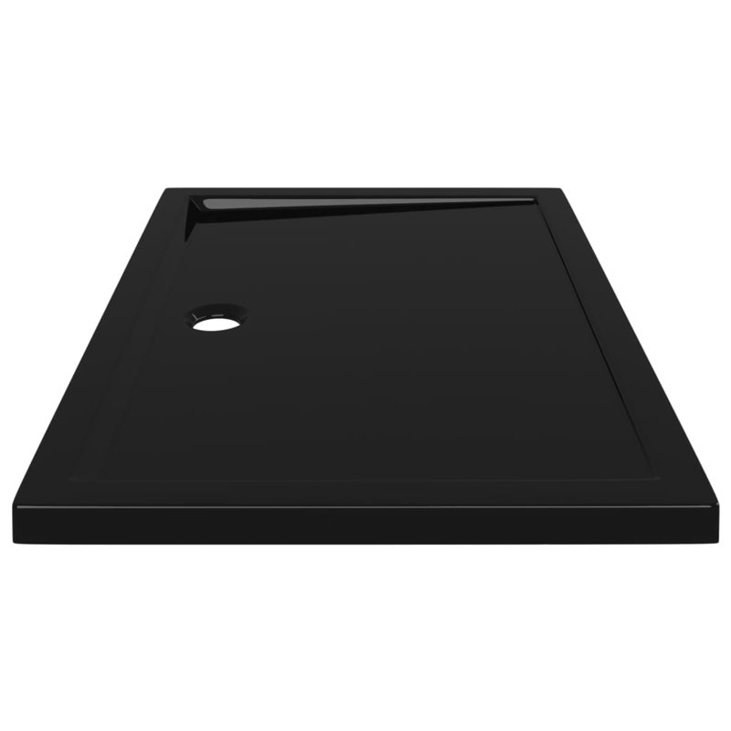 Jamieson Plastic Shower Tray, Black, 4cm H x 110cm W x 80cm D, Centre