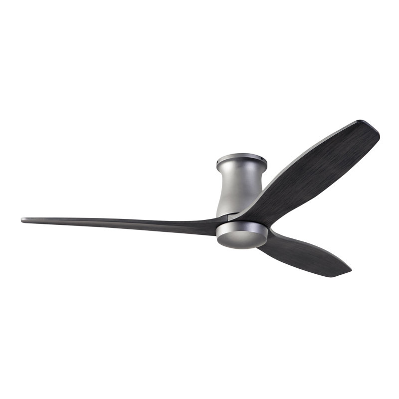 Arbor Flush Mount Ceiling Fan, Graphite, Wall/Remote Combo Controls, Ebony