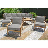 Huntington Outdoor 10 - Piece Teak Conversation Set