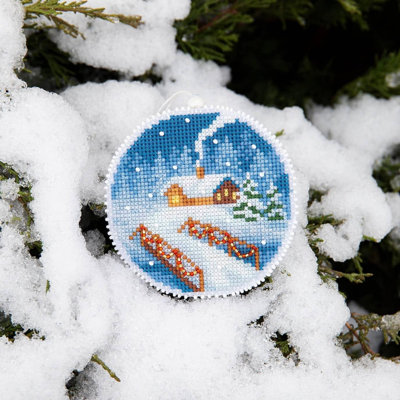 sapin de Noël. Ensemble de point de croix en toile plastique T-20C « Soirée d'hiver »