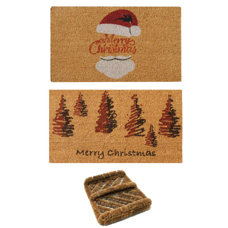 Ensemble de 3 pièces 18 po Dugway Merry Christmas Holiday x 30 po Ensemble de tapis d'extérieur antidérapant