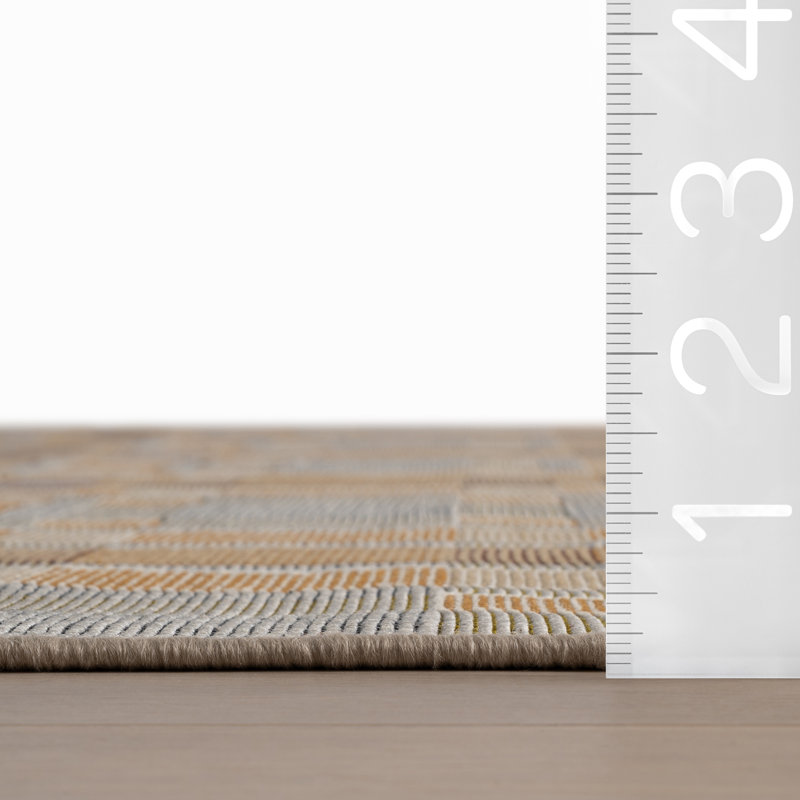 Mesael Modern Plaid Indoor Rug, Beige, Rectangle 9' x 12'