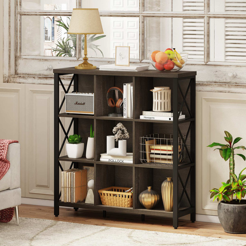 Guinna Cube Bookcase, Walnut Brown