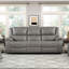 Canapé inclinable 3 places en cuir gris