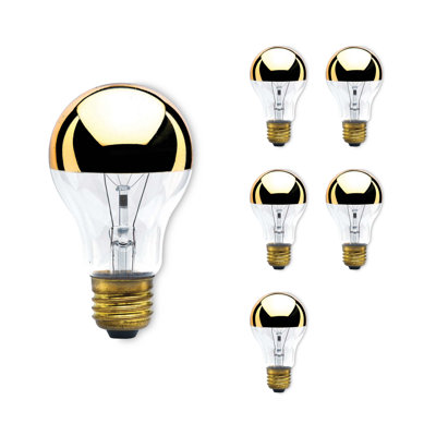 60 watts, bol argenté, ampoule incandescente A19 à intensité variable, blanc chaud