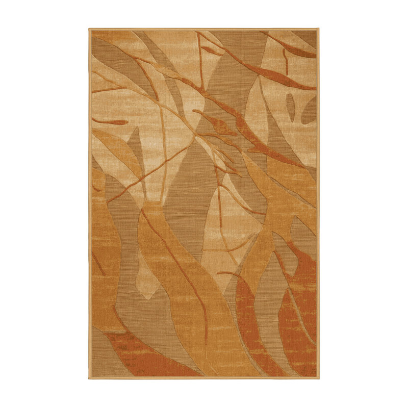 Tapis abstrait lavable à la machine, Rectangle de 5 pi x 8 pi