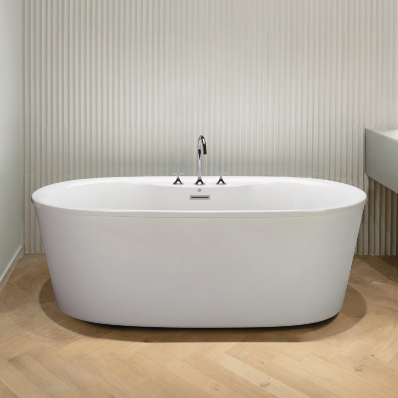 MTI Solutions 4 66" Freestanding Air Bathtub, Acrylic CXL® Gloss White