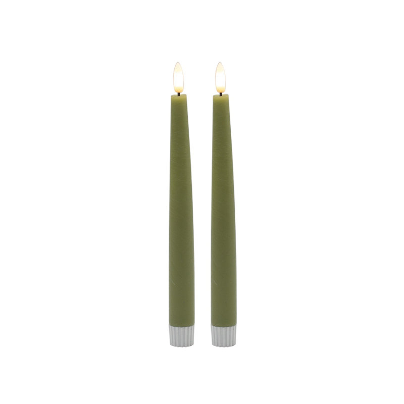 Grande chandelle sans flamme 2 pièces, Vert
