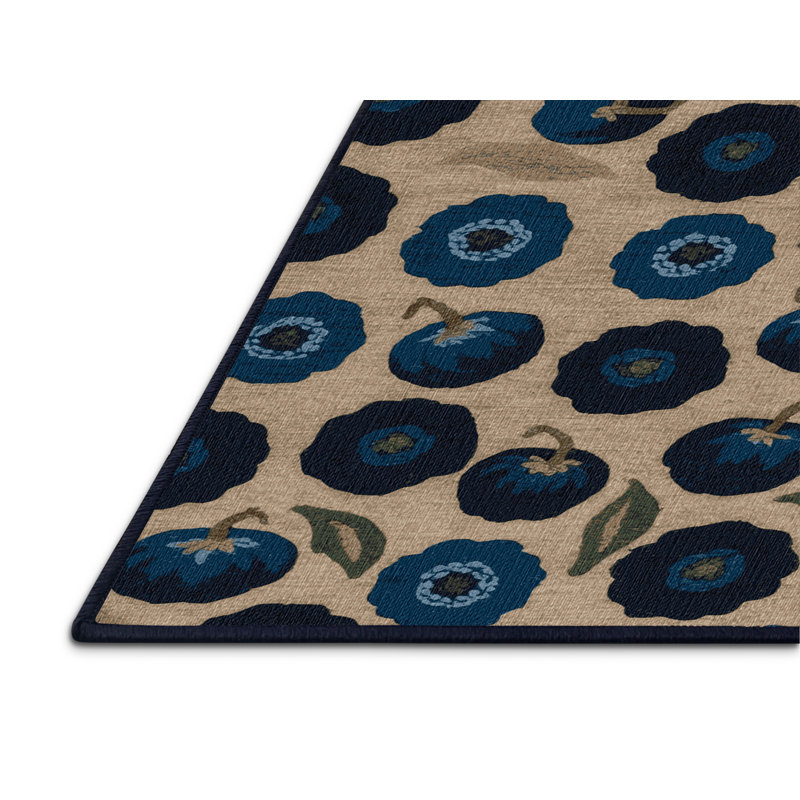  Tapis lavable à motif de bleuets Highbush, Rectangulaire 3 pi x 5 pi