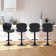 Swivel Upholstered Adjustable Height Bar Counter Stool with Metal Frame