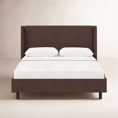 Tilly Linen Upholstered Wingback Bed