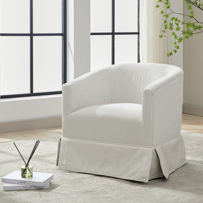 Upholstered Swivel Barrel Chair