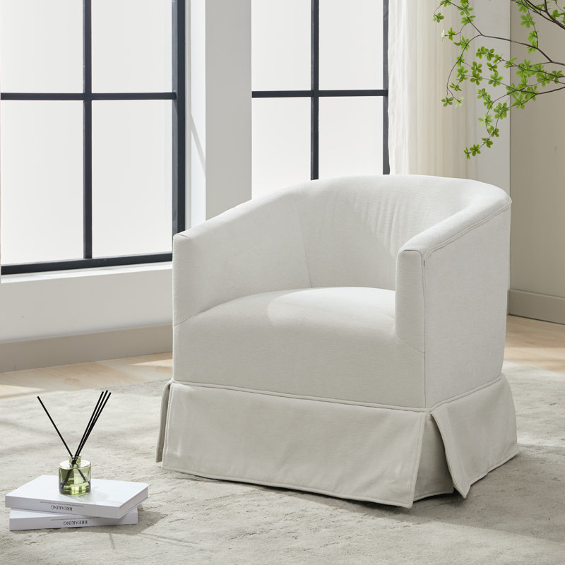 Upholstered Swivel Barrel Chair
