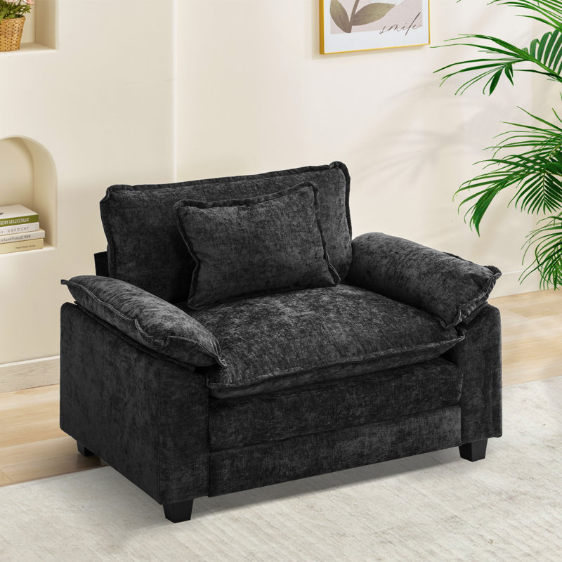 Fauteuil 53 "Comfy Cloud Couch, Chenille noir