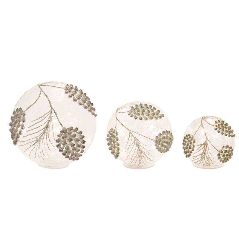 Globes de pin/verre minuterie (lot de 3), Transparent