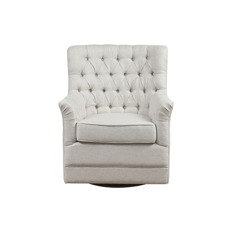 Fauteuil demi-tonneau pivotant de 30,25 po Erden, Polyester beige