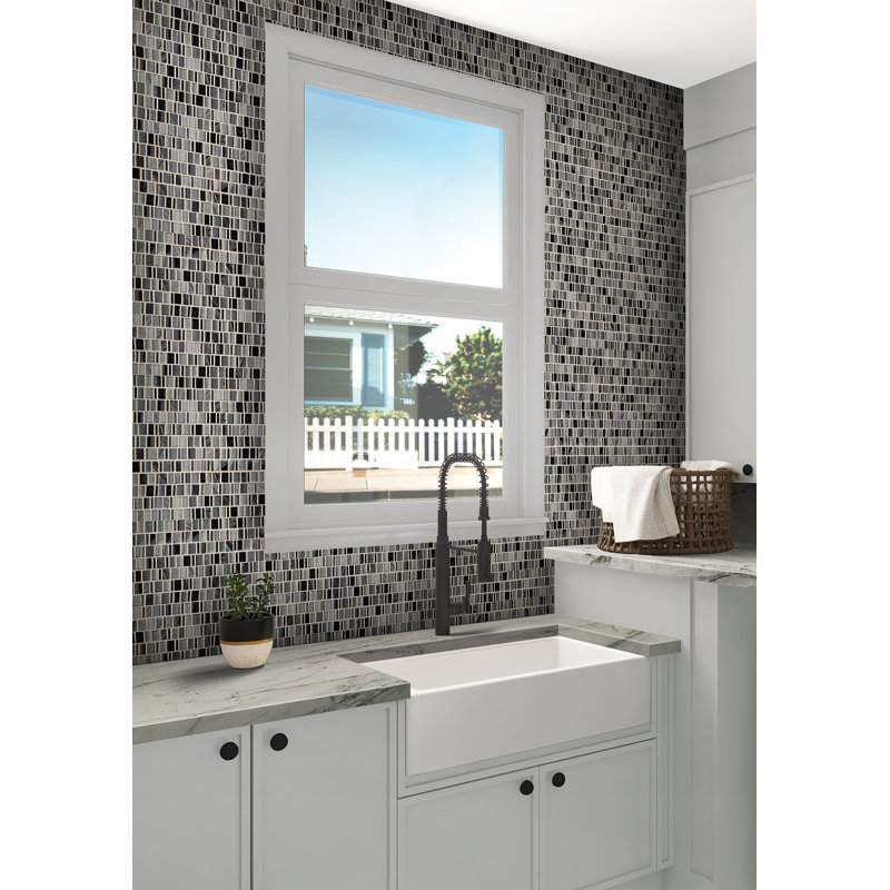 Clio Daltile 1" x 1" Glass Mosaic Tile, Boreas