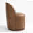 Upholstered Modern Brown Faux Leather Barrel Swivel Side Dining Chair-111969095