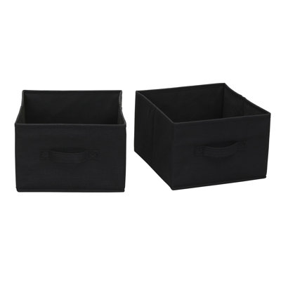 Ensemble de tiroirs larges en poly noir avec cadre en carton
