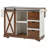 Kitchen Island With Drop Leaf, Barn Door, Power Outlet And Spice Rack-659201969
